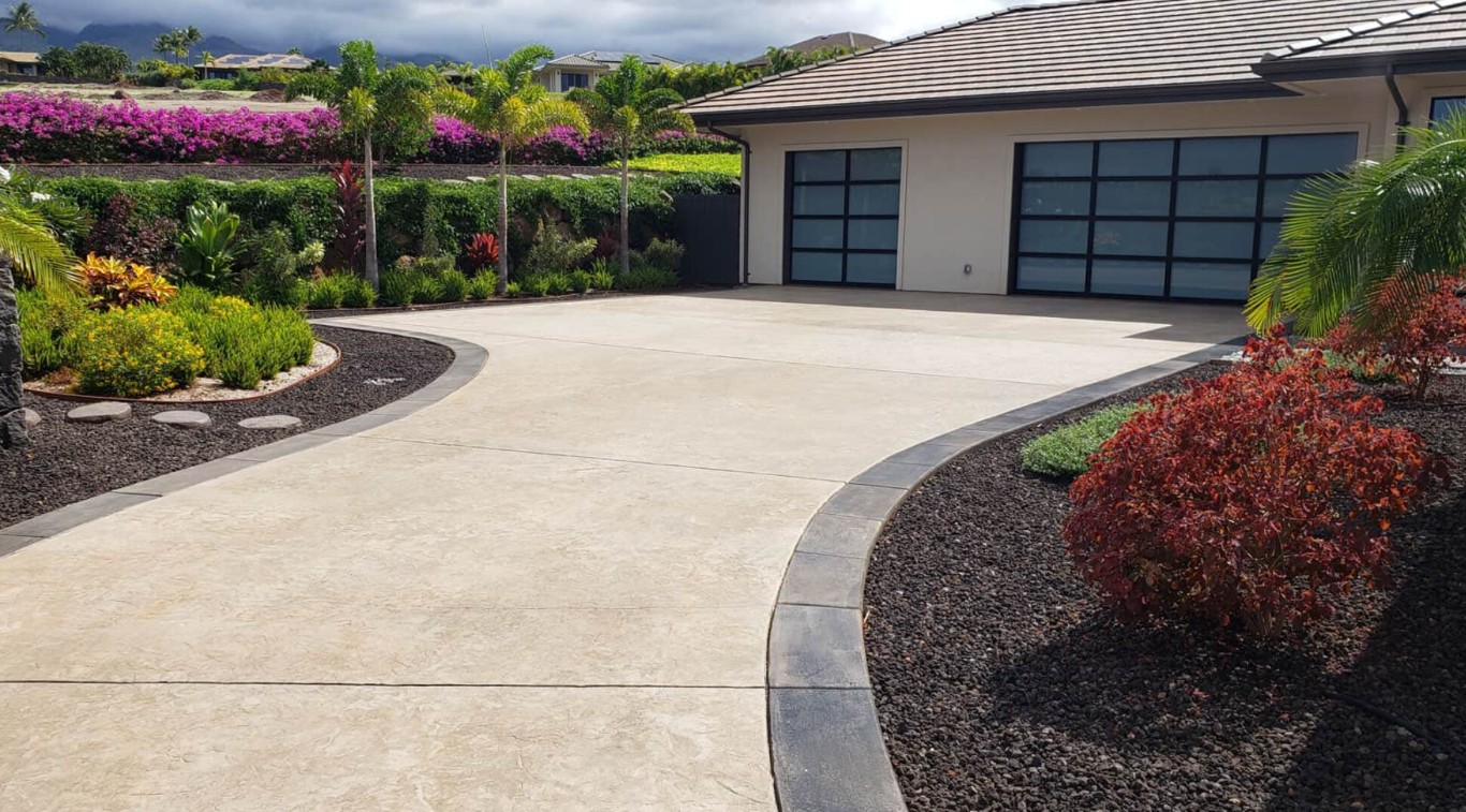 Professionally installed concrete driveway in Rexburg, Idaho
